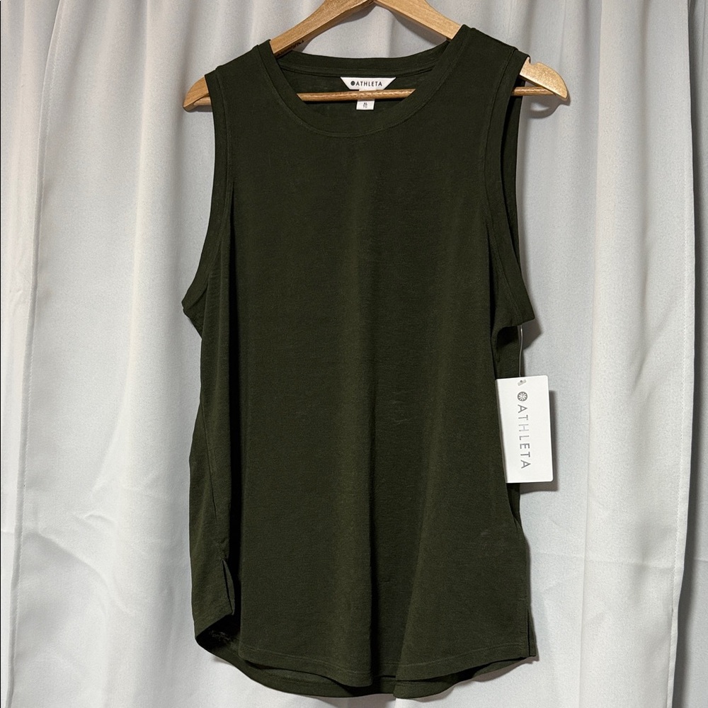 NWT Athleta Dark Green Breezy Tank